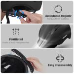 Bike Helmet, Shinmax Adult Cycling Helmet with USB Rechargeable LED Front and Back Light Bicycle Helmets for Men Women (Black, Large)