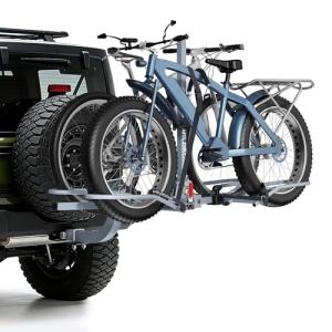 WILDROAD E-Bike Hitch Rack for Car, Quick Release Handle Wobble Free Smart Tilting Bike Rack, Foldable 2-Bike Rack for Standard, Fat Tire and E-Bike, 2-Bike 180 lbs Capacity, Fits 2-inch Receiver