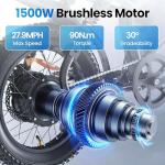 ADISTAR 16" Electric Bike for Adults & Teens – 750W Peak Motor 27.8MPH, 48V 15Ah Battery 60 Miles, 3.0 Fat Tire Ebike, Full Suspension, 4 Riding Modes (with Bicycle Phone Bag)