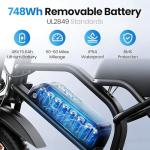 ADISTAR 16" Electric Bike for Adults & Teens – 750W Peak Motor 27.8MPH, 48V 15Ah Battery 60 Miles, 3.0 Fat Tire Ebike, Full Suspension, 4 Riding Modes (with Bicycle Phone Bag)