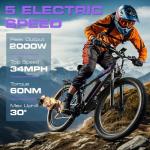 PUJH 1500W 29'' Fast Electric Bike for Adults