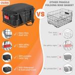 CDYWD Bike Basket Rear for Men Women, Large Bicycle Rack Basket for Adult Bikes with Removable Liner Bag & Waterproof Cover, Heavy Metal Back Cargo Basket for Ebike, Mountain Bike, City Bike, Cruiser