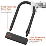 Sportneer Bike Lock - 16mm Shackle Heavy Duty Anti Theft Bike U Lock with 3 Keys - Bicycle U-Locks with Sturdy Mounting Bracket for Bike Scooter Gate, Size 8.7''x5.9'', Weight 2.45lbs