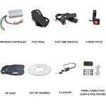 High Speed Brushless DC Motor Kits 2000W 60V Electric Gokart Motor 4250RPM Rated Mid Motors with Controller Pedal Throttle for E-Scooter Dirt Bike Motorcycle