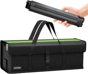 LEFHODA Fireproof E-Bike Battery Bag Case with 6-Layer Protection Up to 1400°C, Waterproof & Explosion-Proof, Large Capacity Lipo Safe Bag for Storage, Transport & Charging