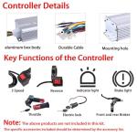 48V Motor Kit 1000W Electric Brushless DC Motor Kit 3500RPM Go Kart Electric Motor 5.1N.M Electric Dirt Bike Motor No Bracket BLDC Motor for Electric Scooter Ebike Controller Ebike Throttle with Key