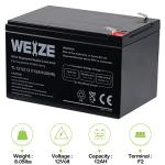 WEIZE 12 Volt 12 Ah Rechargeable Battery with F2 Terminals, Sealed Lead Acid (SLA) AGM Deep Cycle Battery Replaces BP12-12,GP12120,GS12V12AH,6-DW-12, 2 Pack