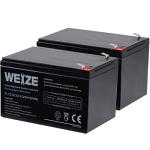 WEIZE 12 Volt 12 Ah Rechargeable Battery with F2 Terminals, Sealed Lead Acid (SLA) AGM Deep Cycle Battery Replaces BP12-12,GP12120,GS12V12AH,6-DW-12, 2 Pack
