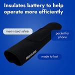 BiKase E-Bike Battery Cover Neoprene Electric Bicycle Battery Cover for Outdoor Riding, Transporting on Car Rack, eBike Battery Cover for Isolating Battery, Waterproof, Dirt Resistant (Medium)