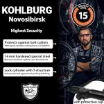 KOHLBURG U-Lock with Highest Security Level 15/15, German Certified - Large 13.5" x 6.7" Heavy Duty Anti Theft Bike u Lock with 67” Steel Cable, 3 Keys, Bracket - ulock for ebike Bicycle & Scooter
