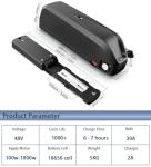 Joyisi Ebike Battery 48V 10Ah Ebike Lithium Battery for 100W-1000W Electric Bicycles Motor and Bike Motor Conversion Kit