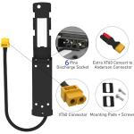 YASCO Hailong Install Plate Ebike Battery Base Bottom Holder for Hailong Electric Bike Battery Mounting Plate Bracket with Connector (Hailong 6 pins)