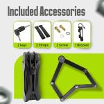 Folding Bike Lock, Compact, Lightweight, Foldable Bicycle Lock with 2 Keys and Mount for E-Bikes, Scooters, Bicycles. Multipurpose Heavy-Duty Foldable Lock to Secure Various Items