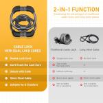 Honszex Electric Scooter Lock, Bike Lock, Cable Lock with 5-Digit Combination, Double Cable Locks Anti-Theft 41 Inch for Electric Scooter, Bike, Bicycle, Electric Scooter Accessories