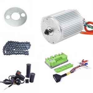 72V 3000W Brushless Motor Kit Max 6700RPM Temperature Sensing Electric DC Motor with 80A 72V Fardriver Controller for Go Kart Electric Motor, Electric Scooter Motorcycle DIY Part(3KW no Bracket)