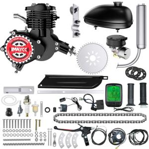IMAYCC 80cc Bicycle Engine Kit 2 Stroke Motorized Bike Motor Conversion Kit Fit for 26-28" Bikes(80CC Black)