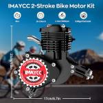 IMAYCC 80cc Bicycle Engine Kit 2 Stroke Motorized Bike Motor Conversion Kit Fit for 26-28" Bikes(80CC Black)