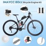 IMAYCC 80cc Bicycle Engine Kit 2 Stroke Motorized Bike Motor Conversion Kit Fit for 26-28" Bikes(80CC Black)