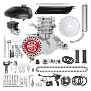 IMAYCC Bike Motor Kit 100cc Motorized Bike Kit 2 Stroke Gas Bicycle Engine Conversion Kit Fit for 26-28" Bikes (100CC Silver)