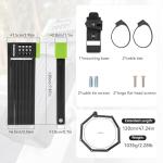 ROCKBROS Folding Bike Lock Combination with Mount Bracket Kit, 4-Digit Combo for Bicycles, Heavy Duty Anti-Theft, Anti-Cut Bicycle Lock,3.94ft (120cm) Length x 0.34 in (8.53 mm)