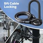Corki Bike Lock Heavy Duty Anti Theft U Lock with 5ft Security Cable and Keys 17mm Schackle Electric Scooter Lock, Bicycle Lock with Mounting Bracket for Ebike Motorcycle -Black