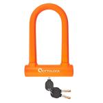 OTTOLOCK Sidekick Compact U-Lock - Heavy Duty Anti Theft Bicycle U-Lock with Keys, Silicone-Coated, Bike Accessories, Orange