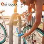 OTTOLOCK Sidekick Compact U-Lock - Heavy Duty Anti Theft Bicycle U-Lock with Keys, Silicone-Coated, Bike Accessories, Orange