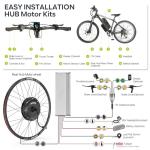 Varstrom 1000W/1500W Ebike Conversion Kit – 48V Front/Rear Wheel Hub Motor Kit for 26"/27.5"/700C Electric Bike, Disc-Brake, Optional Battery & LCD Display for Mountain City Road Bike