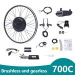 KONKENIE 700C 48V 1000W E-Bike Conversion Kit 28"/29" Front/Rear Wheel E-Bike Cycling Hub Conversion w/Display Brushless Gearless Motor Set for DIY Road Mountain Bike Converting Black (Front Wheel)