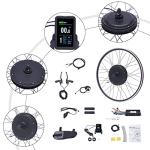 KONKENIE 700C 48V 1000W E-Bike Conversion Kit 28"/29" Front/Rear Wheel E-Bike Cycling Hub Conversion w/Display Brushless Gearless Motor Set for DIY Road Mountain Bike Converting Black (Front Wheel)