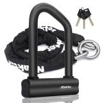 NDakter Motorcycle Chain Locks, Heavy Duty Anti Theft - 18mm Shackle, 4FT x 10mm Thickness Security Chain, Bike U Lock with 3 Keys for Ebike, Escooter, Moped and Gate