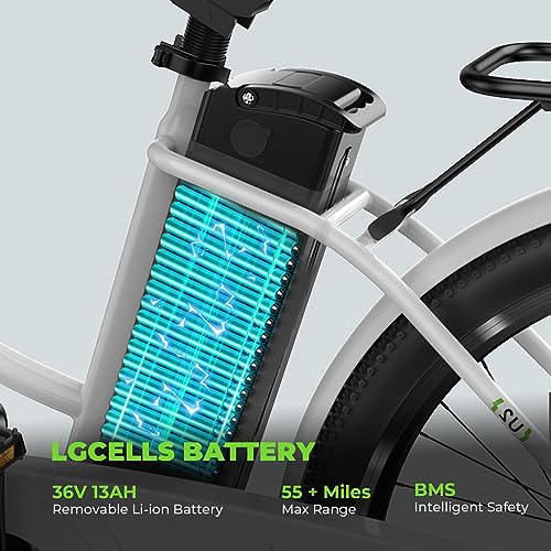 isinwheel 26" 500W Electric Cruiser Bike - 20MPH