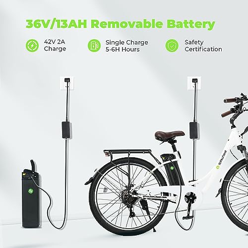 isinwheel 26" 500W Electric Cruiser Bike - 20MPH