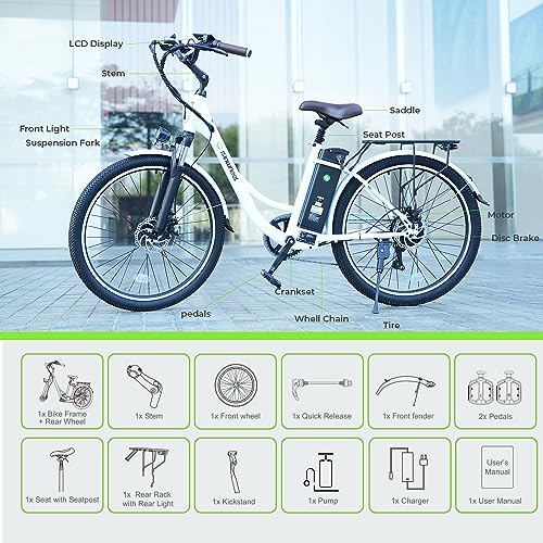 isinwheel 26" 500W Electric Cruiser Bike - 20MPH