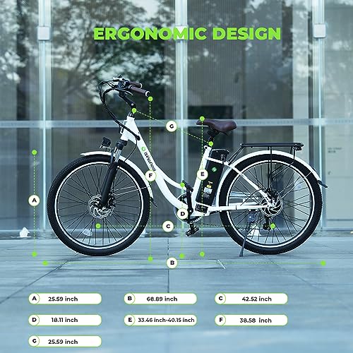 isinwheel 26" 500W Electric Cruiser Bike - 20MPH