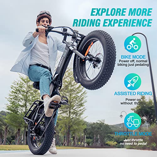 Ridstar Foldable Electric Bike: 1000W, 20'' Fat Tire