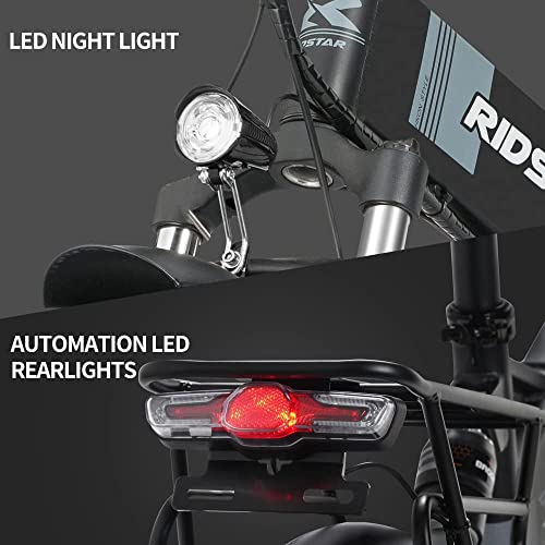 Ridstar Foldable Electric Bike: 1000W, 20'' Fat Tire
