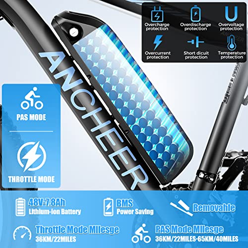 ANCHEER Electric Mountain Bike 500W 26'' Commuter Ebike