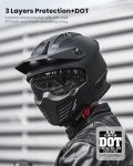Matte Black ILM 3/4 Motorcycle Helmet - Large
