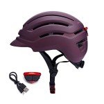Matte Purple eBike Helmet with Rechargeable Taillight