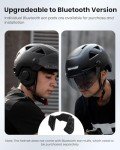Smart Bike Helmet with LED Brake Light - Matte Black