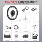 PEXMOR Electric Bike Conversion Kit, 48V 1000W 26" Rear Wheel E-Bike Hub Motor Kit, Upgrade 3 Mode Controller w/PAS/LCD Display/Twist Throttle Ebike Bicycle Wheel Kit