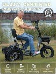 Meetone Breeze 1000W Folding Electric Trike for Adults