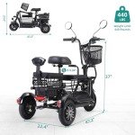 Foldable Electric Tricycle for Adults with Storage