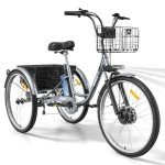750W Electric Tricycle for Adults with Basket