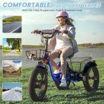 MOONCOOL 20" Fat Tire Electric Tricycle for Adults