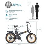 NARRAK Folding Fat Tire Electric Bike 1100W