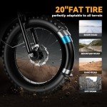 Bluebiko 1000W Folding Electric Bike with 80 Mile Range