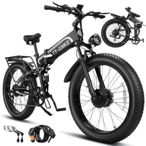 5000W Dual Motor Folding Electric Bike 40MPH