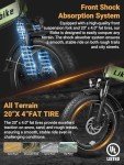 Cityfun 500W Folding Electric Bike with Fat Tires